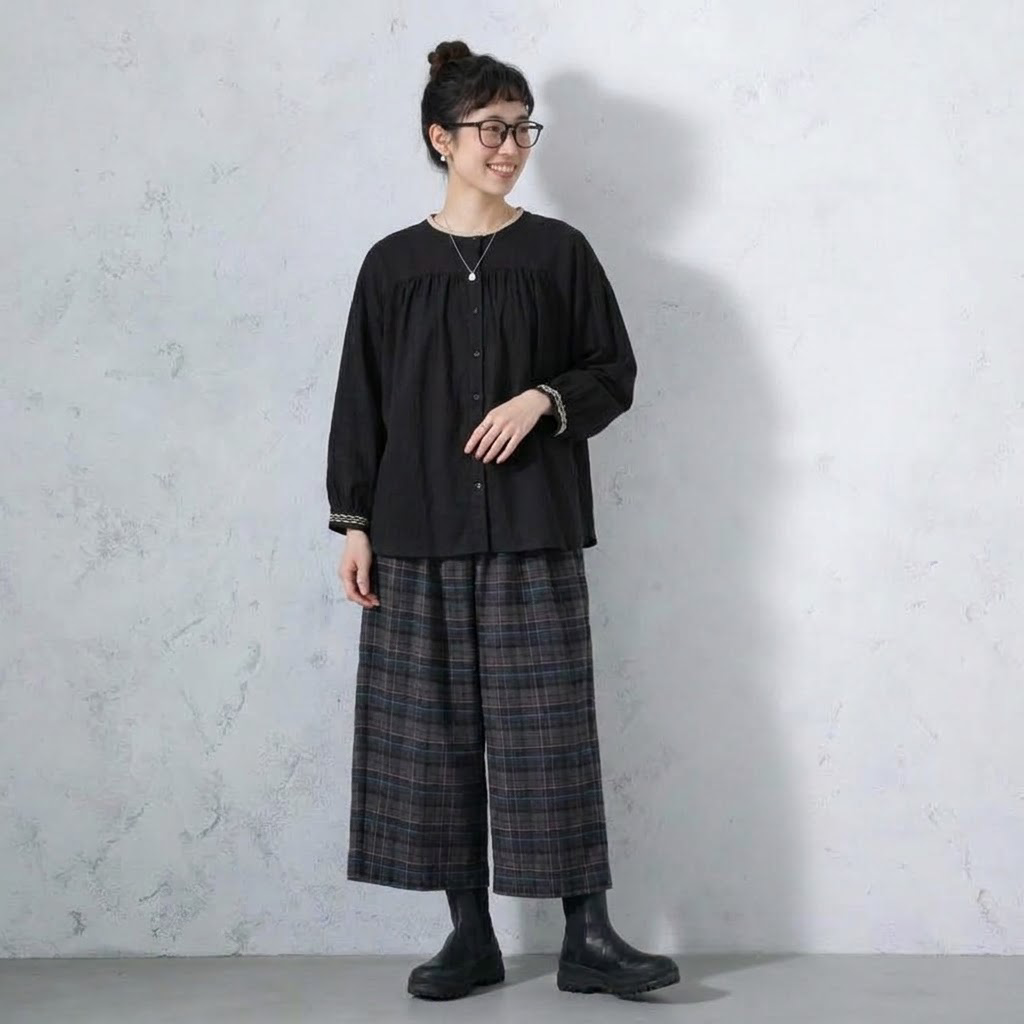 綿麻 長袖 シャツ