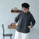 フード付き 長袖 無地 Tシャツ