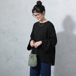 無地・ボーダー クルーネック長袖Tシャツ