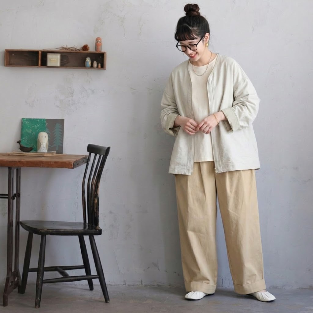 M～4XL ドロップショルダー 長袖 無地 配色 ジャケット