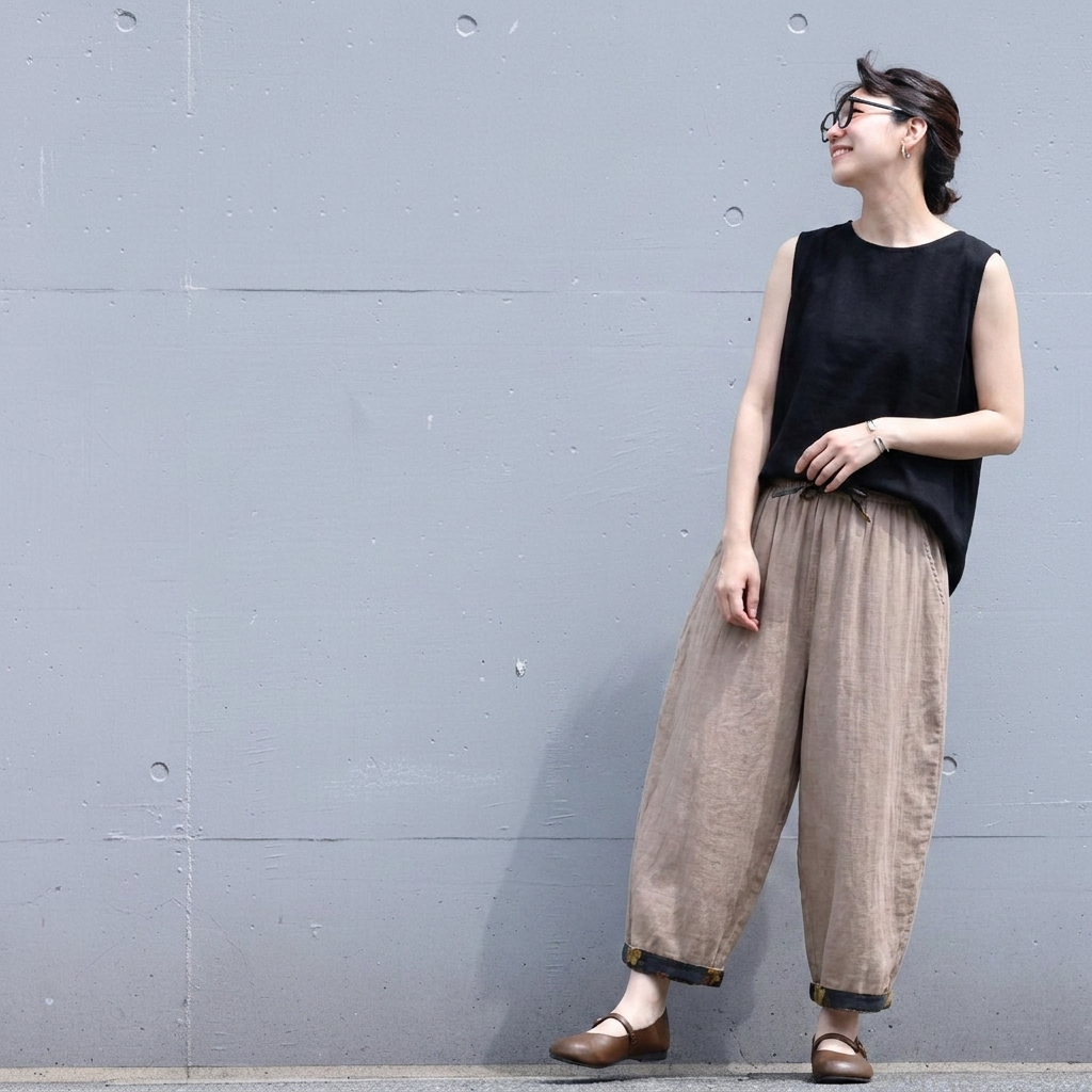 M～4XL 接触冷感 切り替え パンツ