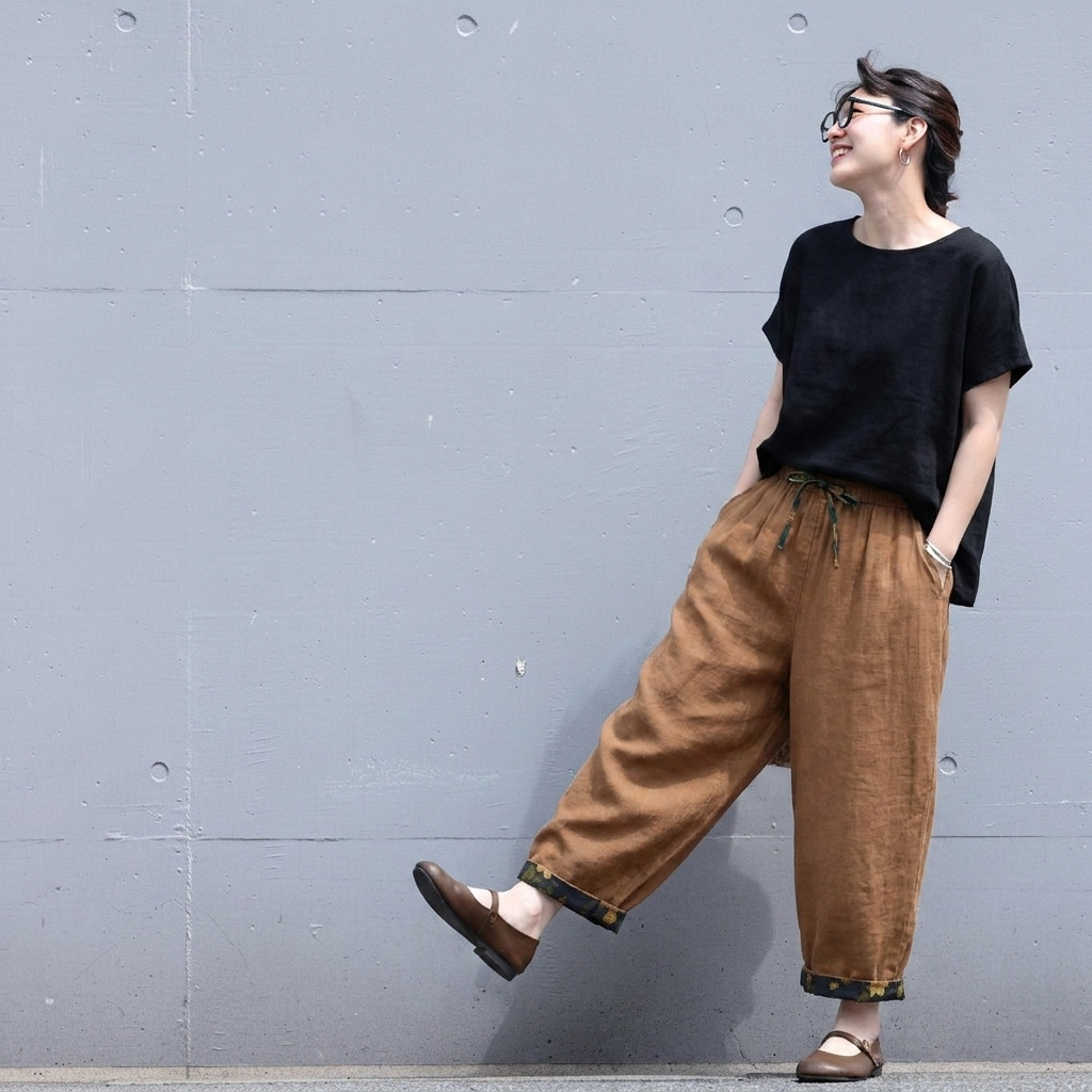 M～4XL 接触冷感 切り替え パンツ