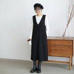 ノースリーブ ストレートロングワンピース