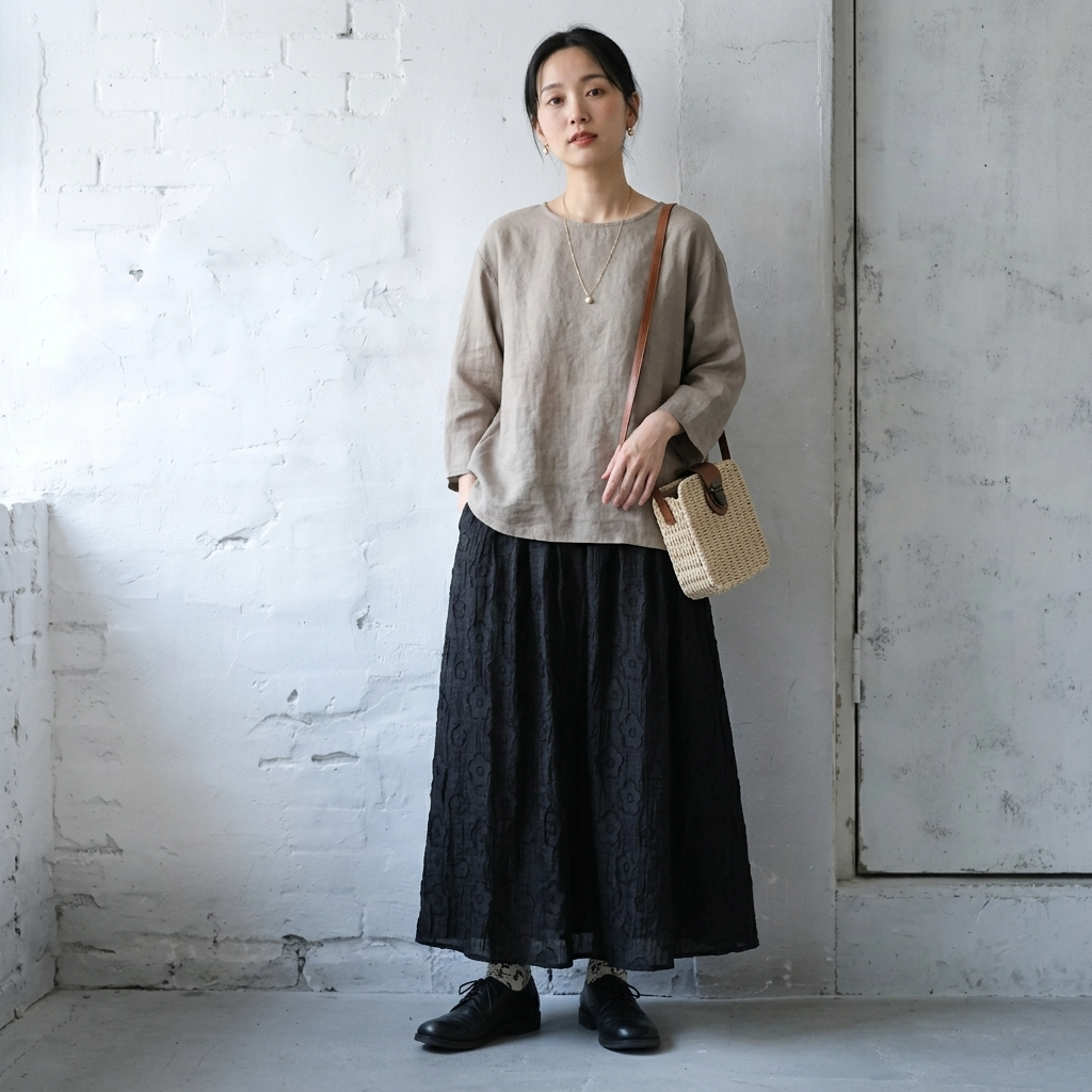 花柄 Aライン パターン 無地 ミディアム丈 レトロ スカート