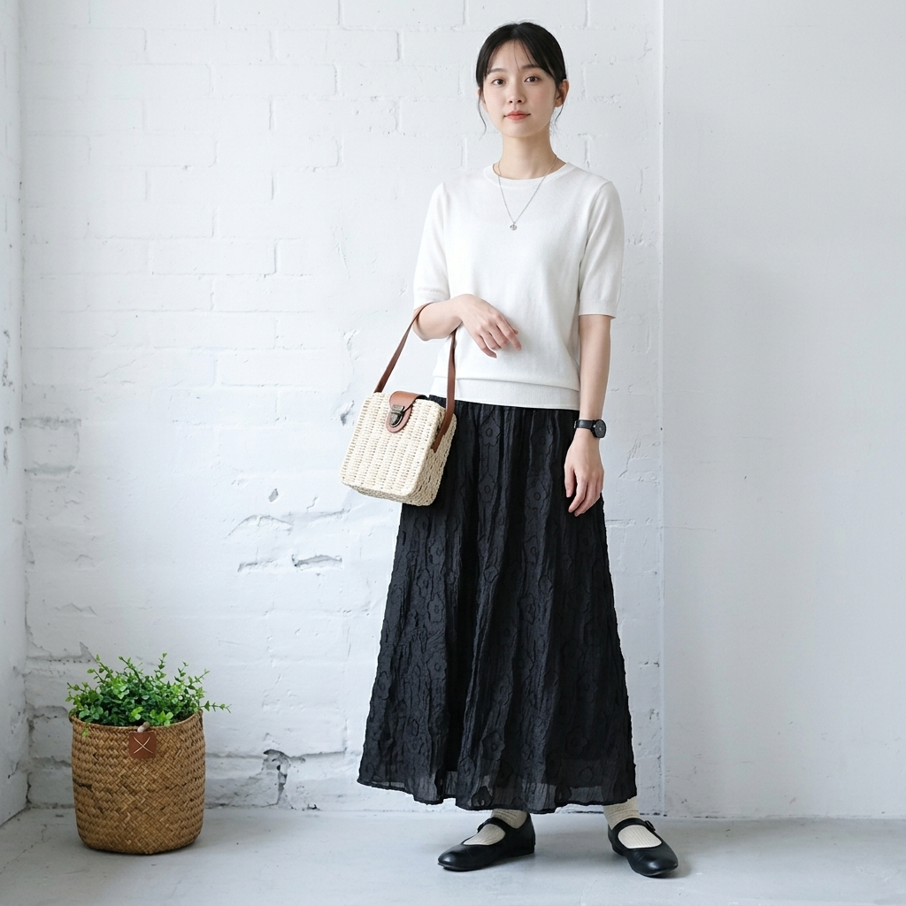 花柄 Aライン パターン 無地 ミディアム丈 レトロ スカート