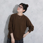 M～4XL 無地 切り替え 長袖 中縫い Tシャツ