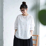 M～4XL 刺繍 ロングスリーブ シャツ