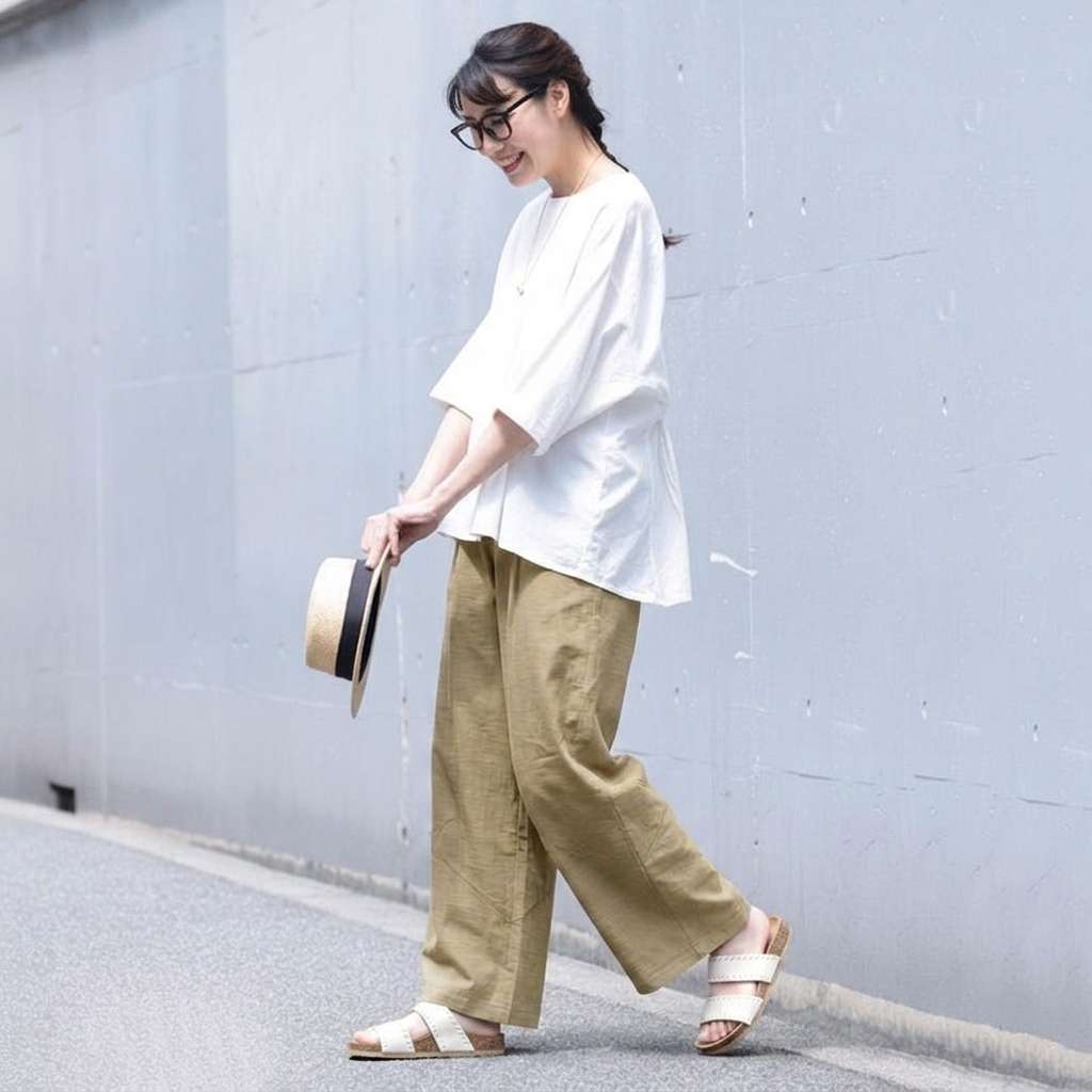 S～4XL 無地 アンクル丈（9分丈） ガウチョパンツ
