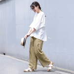 S～4XL 無地 アンクル丈（9分丈） ガウチョパンツ