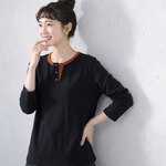 ボタン 長袖 切り替え 配色 長袖 Ｔシャツ