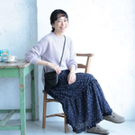 Aライン 切り替え 花柄プリント スカート