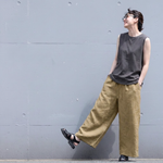 M～4XL ハイウエスト ストレート ワイドパンツ レトロ 9 分丈パンツ
