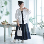 コットン 2XL～5XL 無地 ポケット付き ボタン 長袖 シャツ