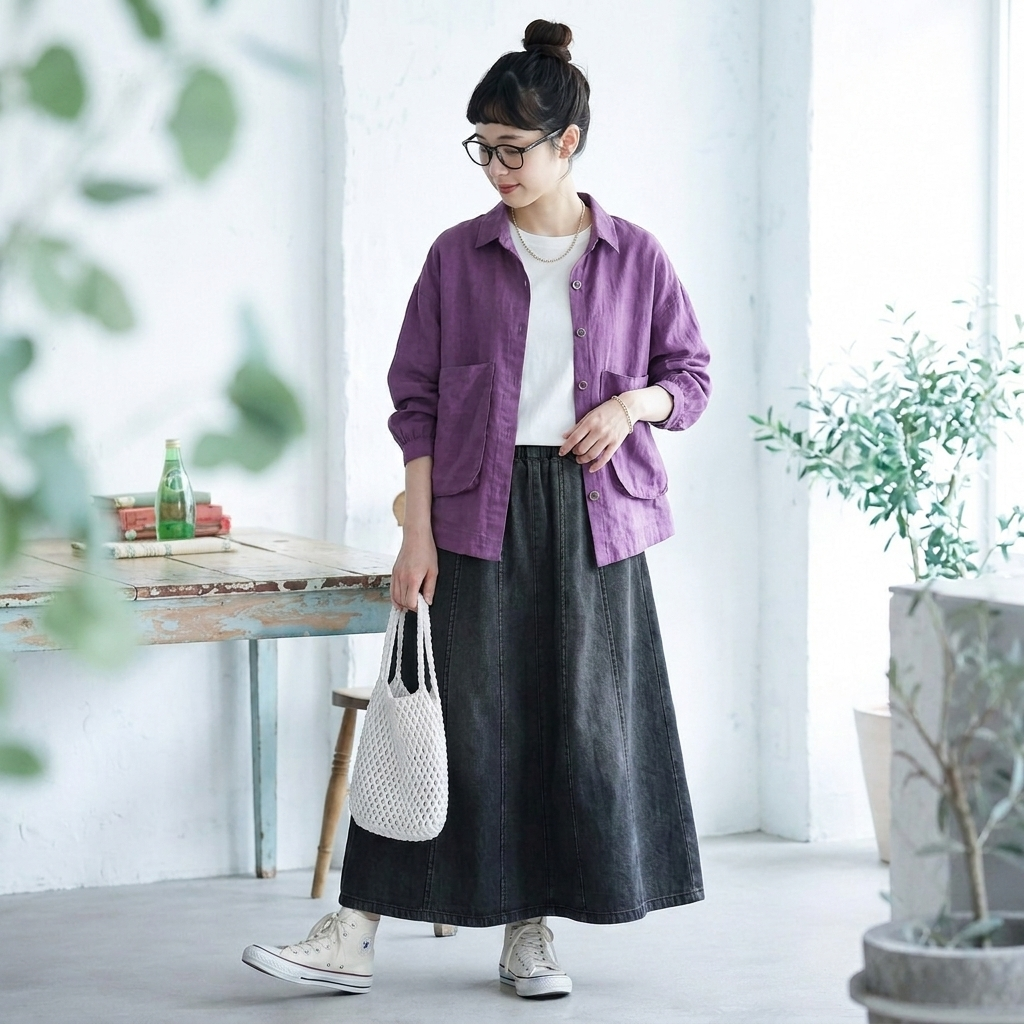 コットン 2XL～5XL 無地 ポケット付き ボタン 長袖 シャツ