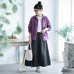 コットン 2XL～5XL 無地 ポケット付き ボタン 長袖 シャツ