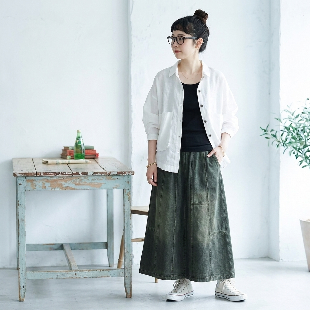 コットン 2XL～5XL 無地 ポケット付き ボタン 長袖 シャツ