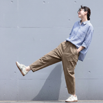 きれいIライン アンクル丈 ポケット付き コットン カジュアルパンツ