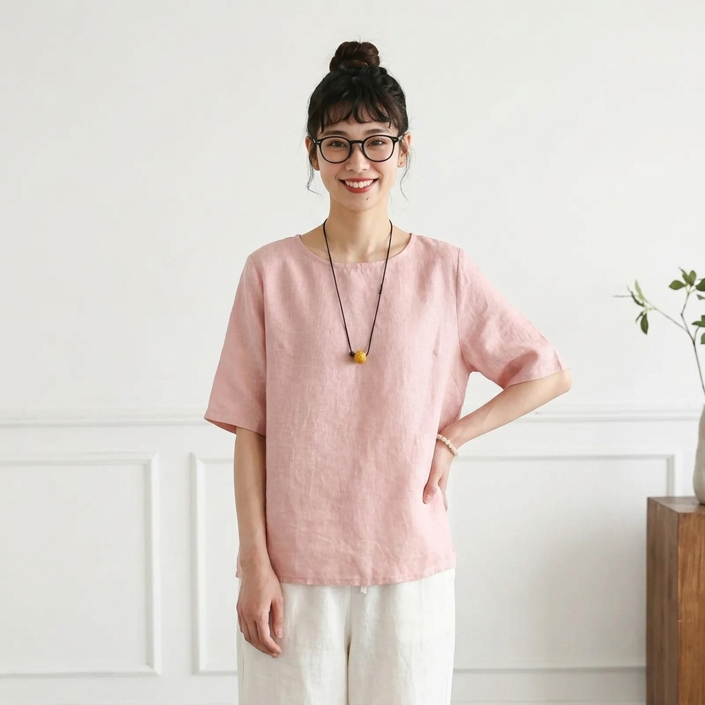 無地 半袖 レトロ 良し ゆったりシルエット T シャツ