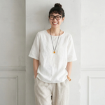 無地 半袖 レトロ 良し ゆったりシルエット T シャツ