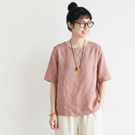 無地 半袖 レトロ 良し ゆったりシルエット T シャツ