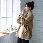 3色展開｜コットン 無地 羽織りブラウス