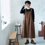 デニム サロペット ギャザー ロングワンピース
