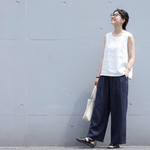 薄手素材 アンクル丈（9分丈） 無地 ガウチョパンツ