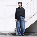 ポケット付き アンクル丈デニムパンツ
