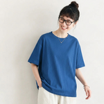 M～4XL ラウンドネック 切り替え 半袖 無地 Tシャツ