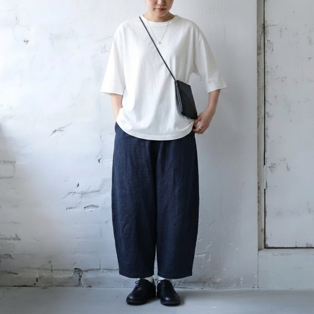S～4XL 無地 アンクル丈（9分丈） ガウチョパンツ
