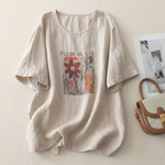プリント ラウンドネック プルオーバー 半袖 Tシャツ