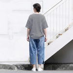 デニム クロップド丈（7分丈） 無地 ハイウエスト 七分パンツ
