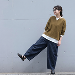デニム ワイドテーパードパンツ