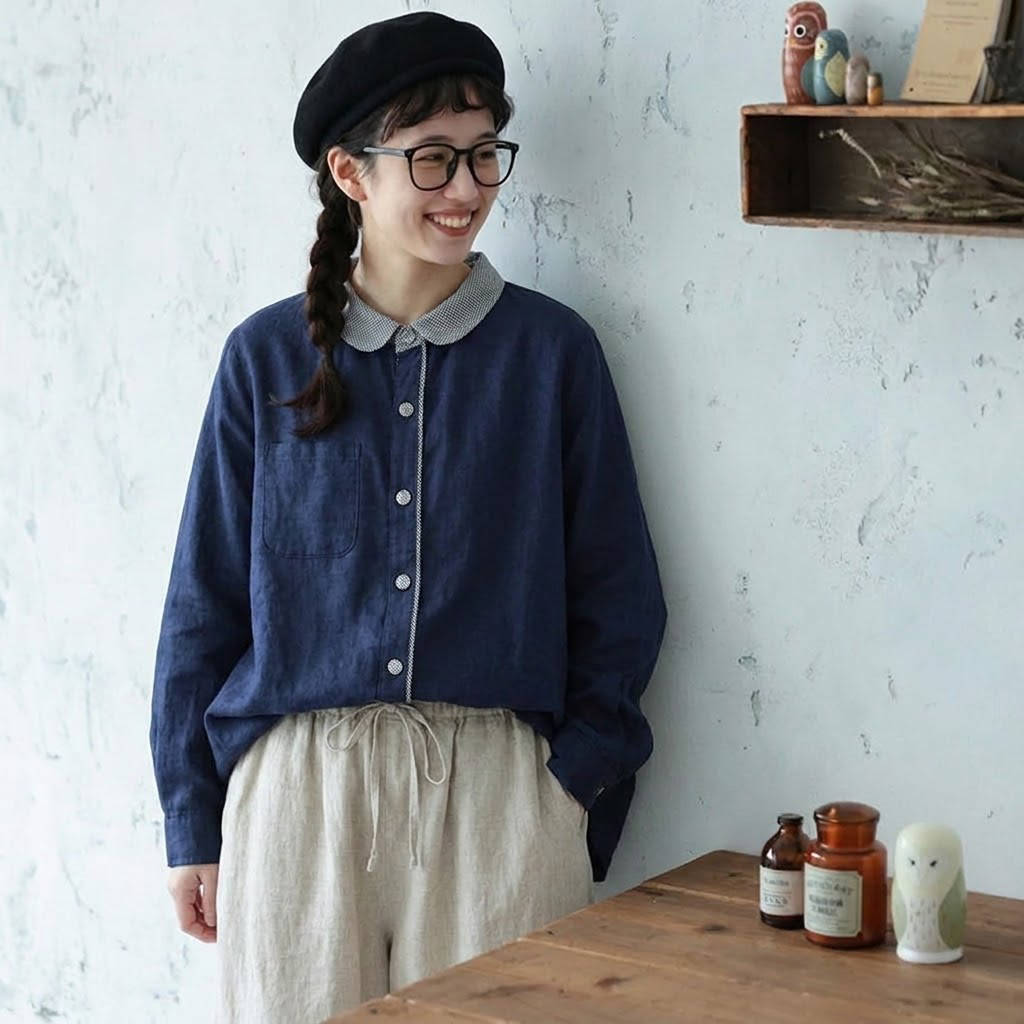 肌寒い日向け ロングスリーブ シャツ