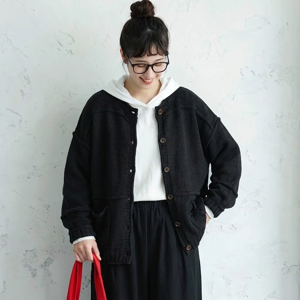 M～4XL 長袖 カーディガン