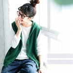無地 フード付き ビッグシルエット ベスト