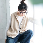 無地 フード付き ビッグシルエット ベスト
