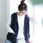 無地 フード付き ビッグシルエット ベスト