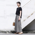 ウエストゴムチェックパンツ｜美術館・写真展鑑