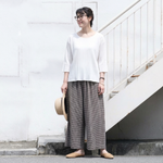 ウエストゴムチェックパンツ｜美術館・写真展鑑
