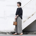 ウエストゴムチェックパンツ｜美術館・写真展鑑