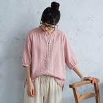 上品＆若々しい 刺繍ブラウス