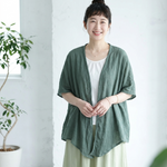 透け感綿麻カーディガン