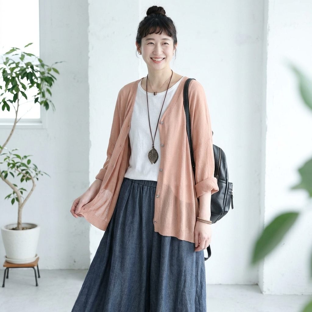 ONESIZE 透かし冷感カーデ