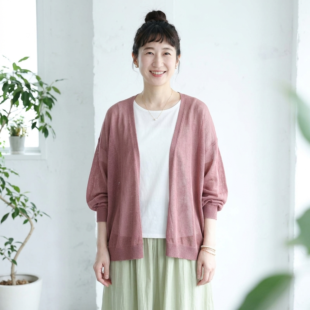 ONESIZE 透かし冷感カーデ