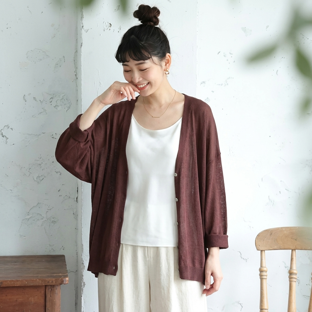 ONESIZE 透かし冷感カーデ