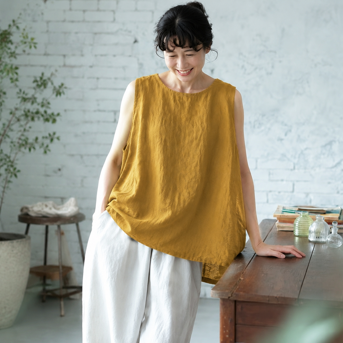 M～4XL コットン ビッグシルエット タンクトップ