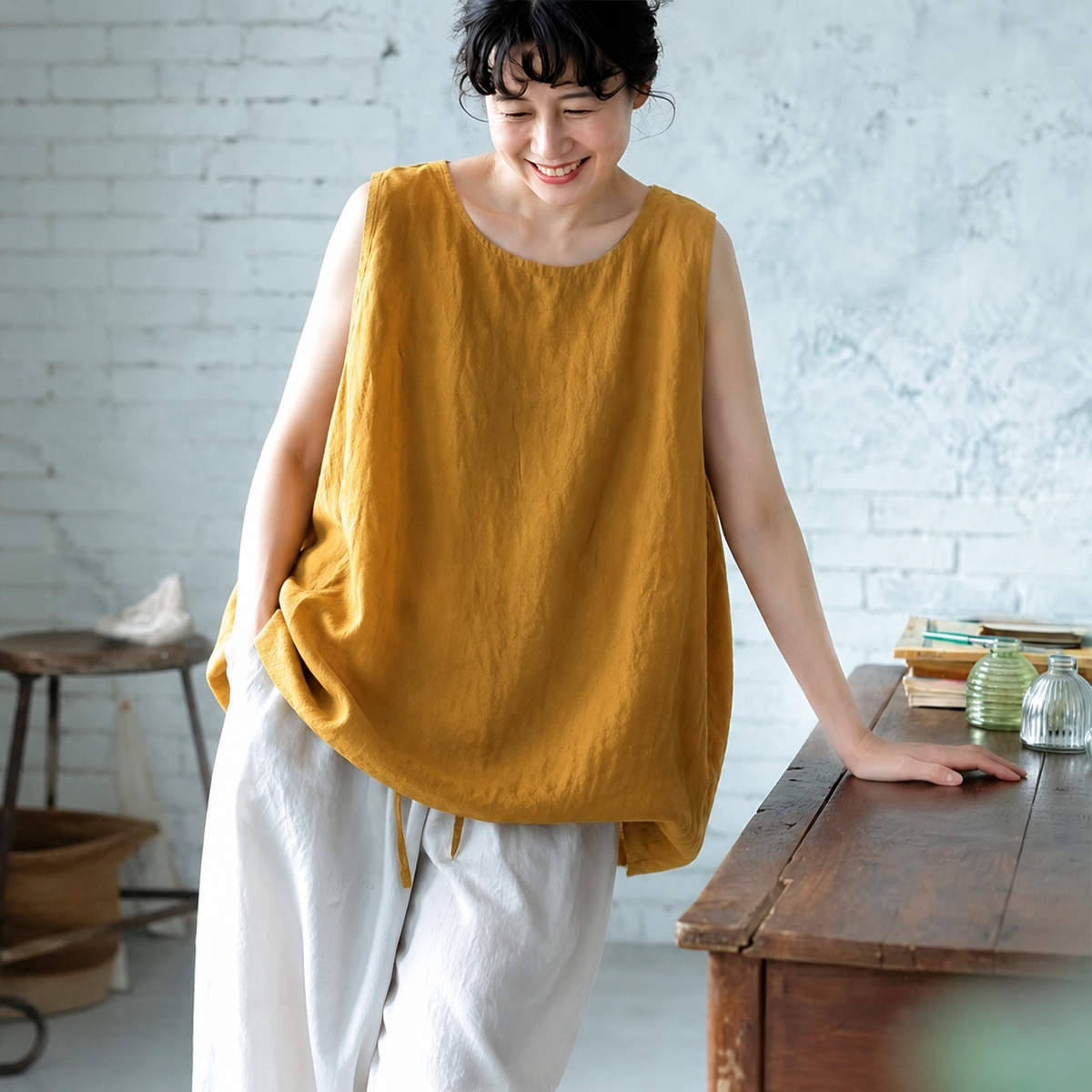 M～4XL コットン ビッグシルエット タンクトップ