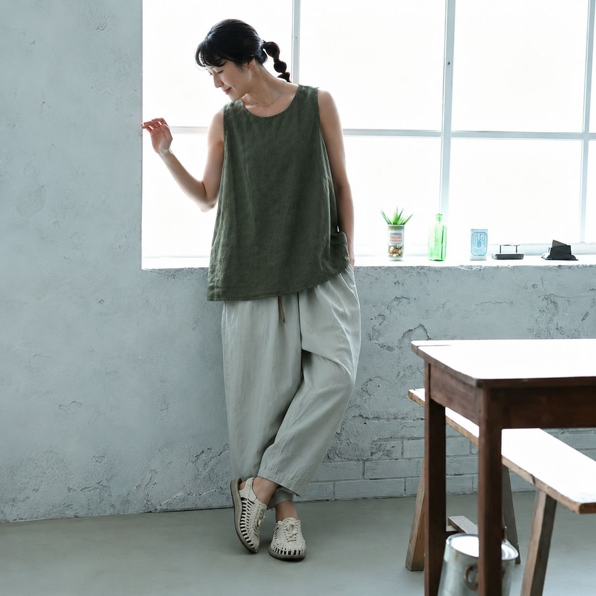 M～4XL コットン ビッグシルエット タンクトップ