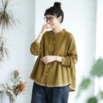 M～4XL コットン 刺繍 長袖 シャツ